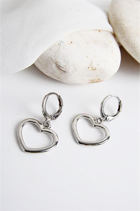 Kalp Tasarımlı Zirkon Taşlı Kolye Küpe Takım