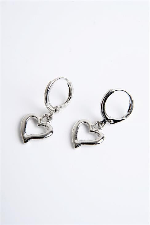 Kalp Tasarımlı İnci Taşlı Kolye Küpe Takım