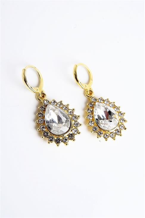 Özel Tasarımlı Beyaz Taşlı Taşlı Kolye Küpe Takım