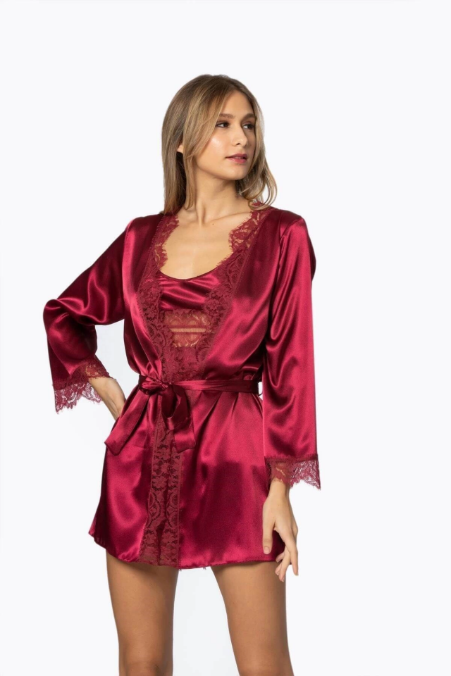 Pierre Cardin 2490 Bayan Sabahlıklı Saten Şort Takım