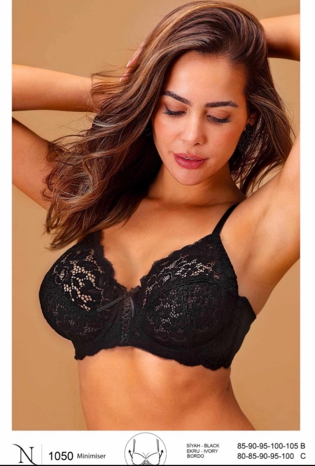 Nurteks 1050 Kadın Balenli Dantelli Toparlayıcı Sütyen