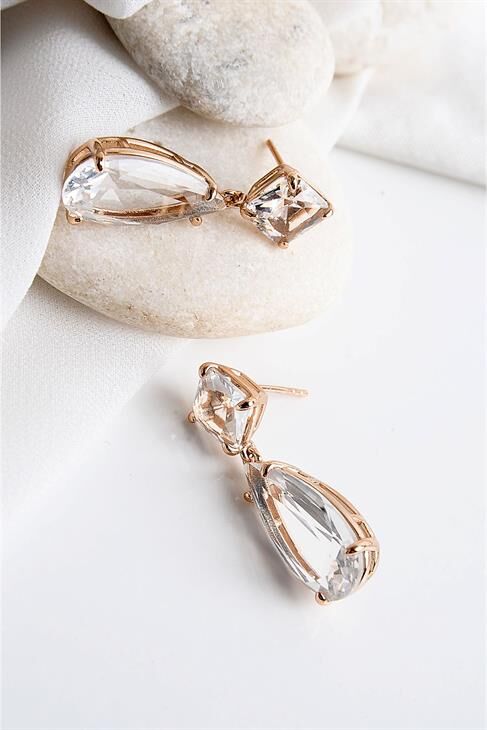 Xuping Kararma Yapmama Garantili Damla Zirkonium Taşlı Halka Küpe