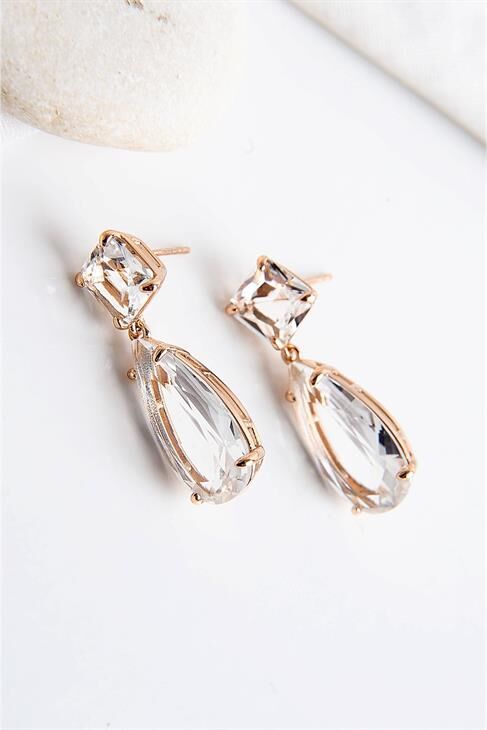 Xuping Kararma Yapmama Garantili Damla Zirkonium Taşlı Halka Küpe