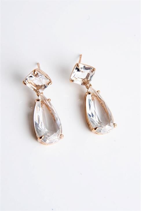 Xuping Kararma Yapmama Garantili Damla Zirkonium Taşlı Halka Küpe