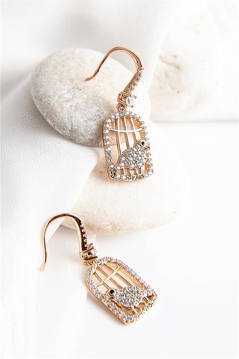 Xuping Alerji Ve Kararma Yapmama Garantili Kuş Tasarımlı Zirkonium Taşlı Küpe