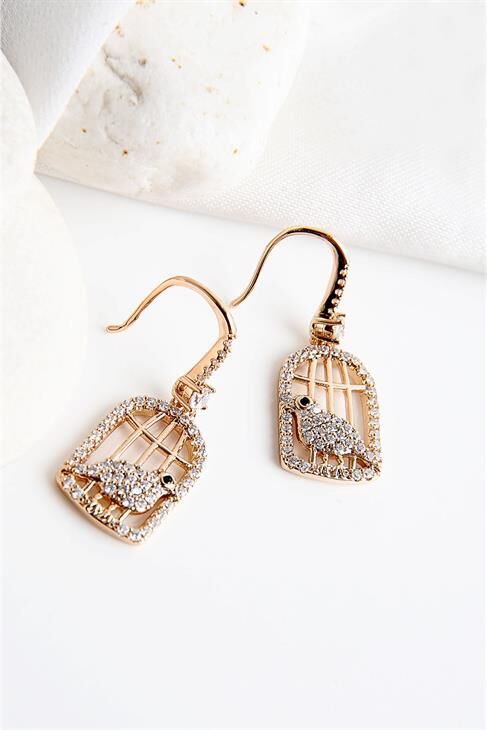 Xuping Alerji Ve Kararma Yapmama Garantili Kuş Tasarımlı Zirkonium Taşlı Küpe