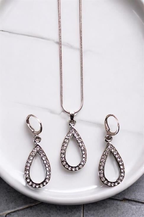 Damla Tasarımlı Kolye Küpe Takım Seti