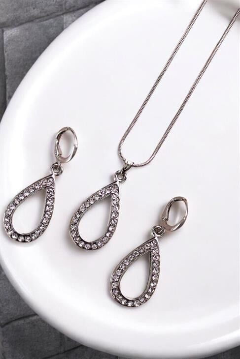 Damla Tasarımlı Kolye Küpe Takım Seti