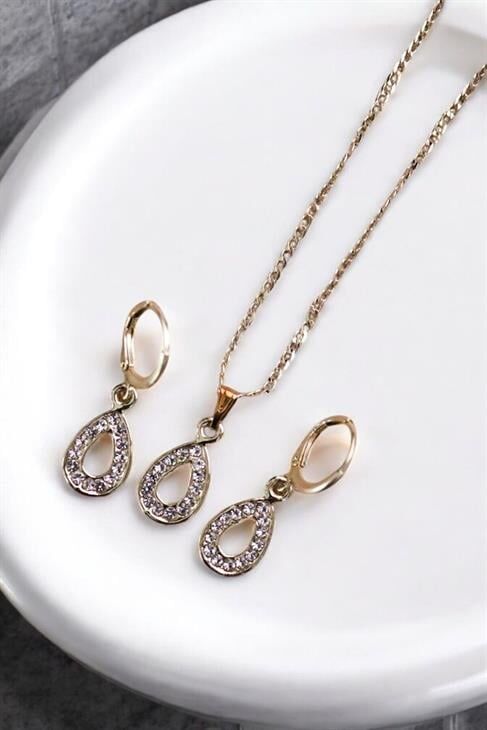 Damla Tasarımlı Kolye Küpe Takım Seti