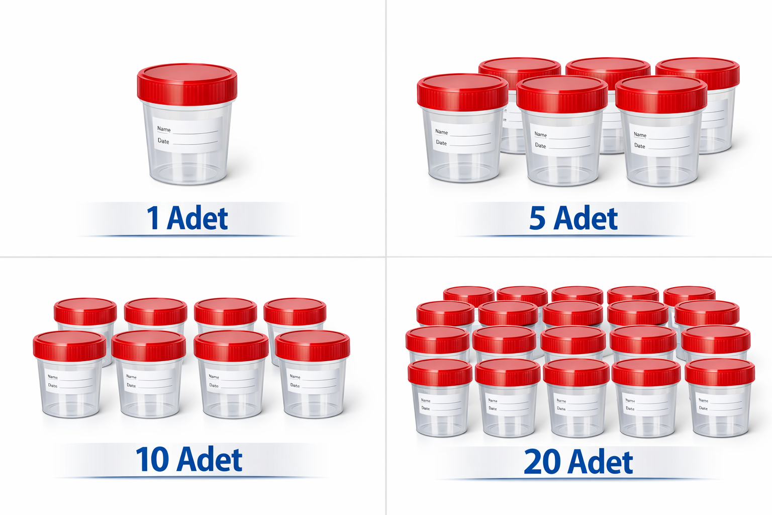 Steril İdrar Kabı Kapasiteli Numune Toplama Kabı