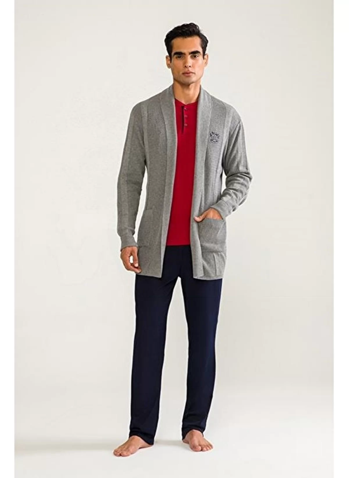 D'S Damat 03004 5'li Triko Robdöşambr Damat Pijama Seti