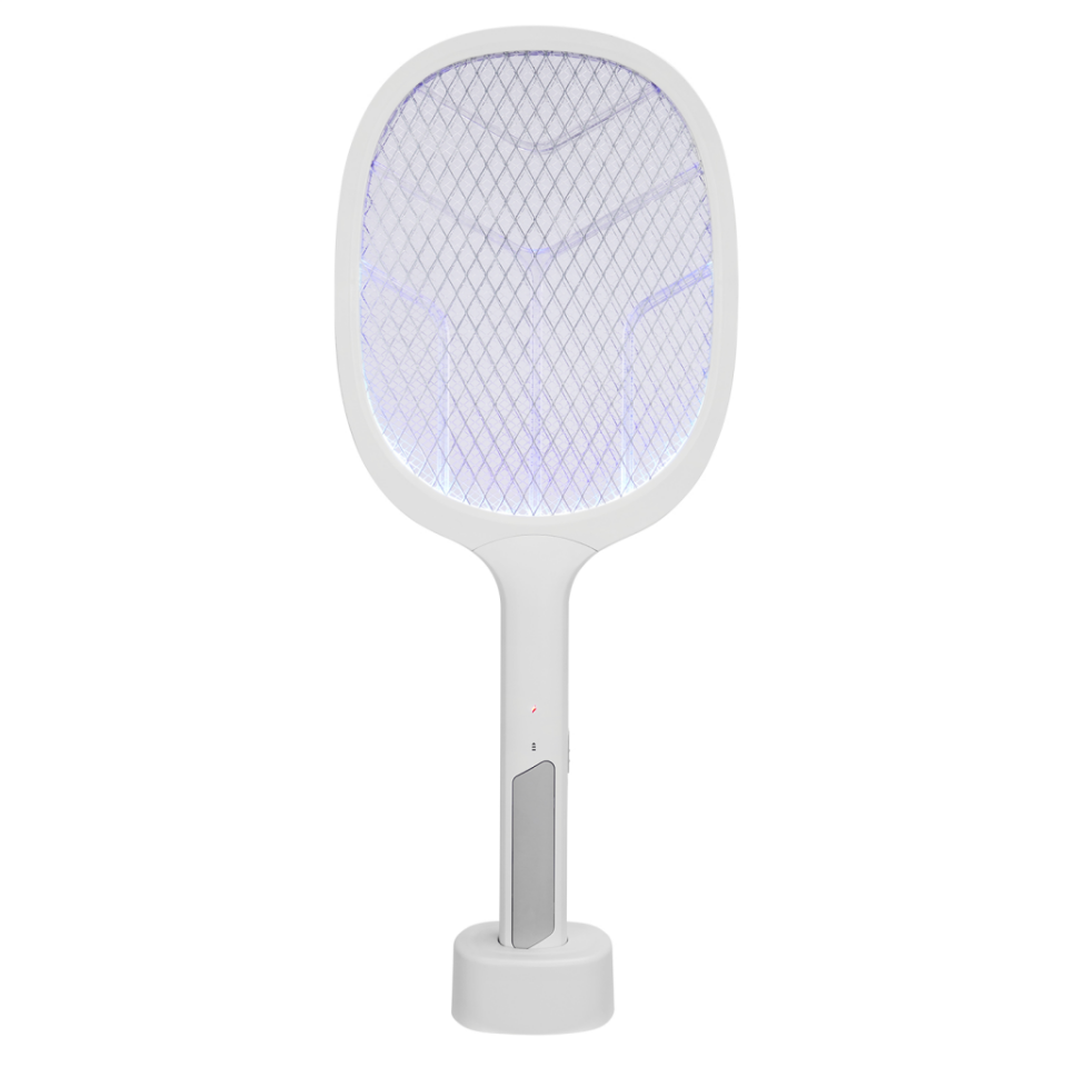 ASONIC AS-A25, Beyaz-Gri, 3000V, Raket Tipi, UV Mor Işıklı, 1200mAh, Bataryalı, Şarj Edilebilir, Sinek Öldürücü