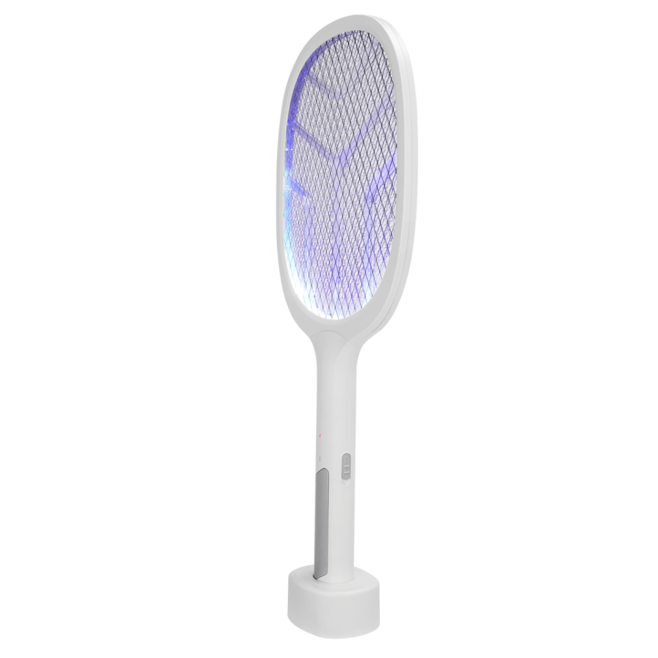 ASONIC AS-A25, Beyaz-Gri, 3000V, Raket Tipi, UV Mor Işıklı, 1200mAh, Bataryalı, Şarj Edilebilir, Sinek Öldürücü