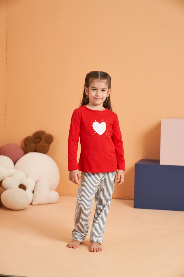 Pjs 28063 Çocuk Sıfır Yaka Pijama Takımı