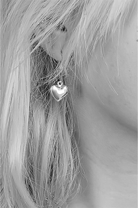 Kalp Tasarımlı 2li Zincirli Kolye Küpe Bileklik Takımı Sevgililer Günü