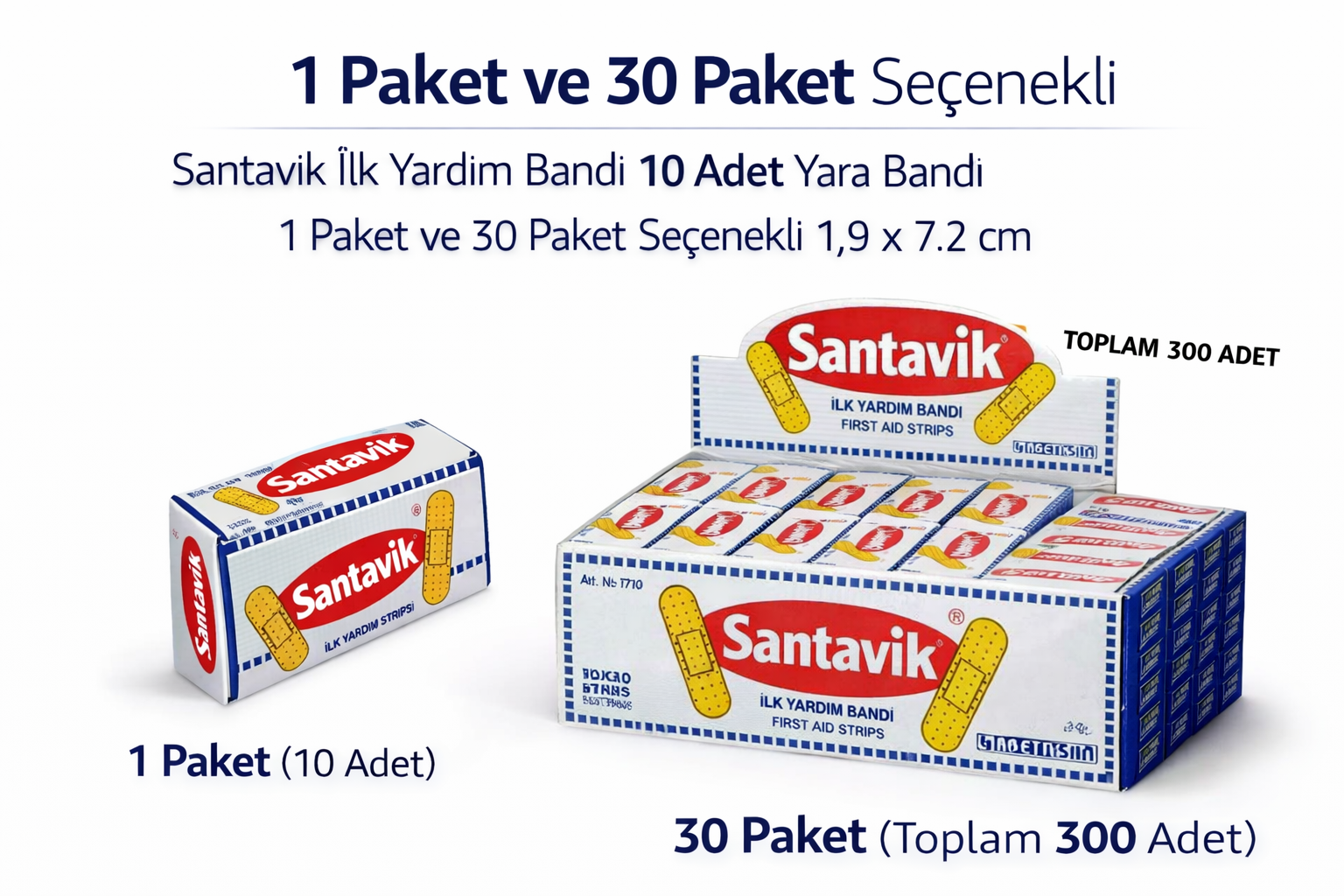 Santavik İlk Yardım Bandı Yara Bandı 10lu 1 Paket