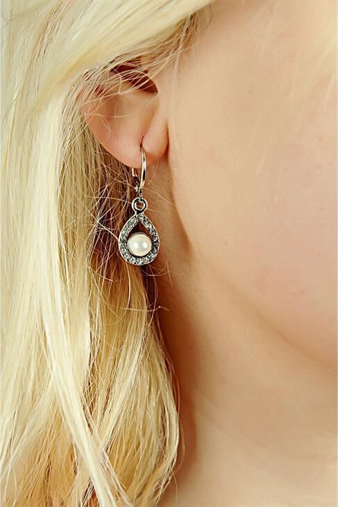 Özel Tasarımlı İnci ve Zirkon Taşlı Kolye Küpe İnci Takım