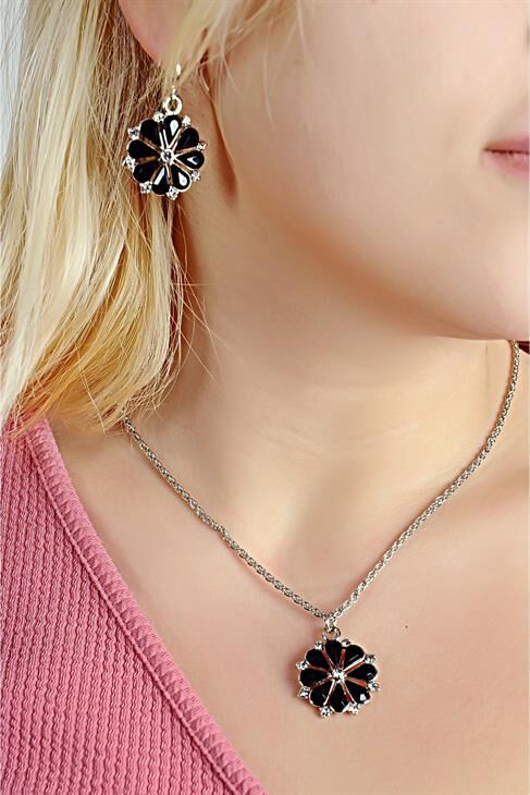 Özel Tasarımlı Zirkon Taşlı Kolye Küpe Takım