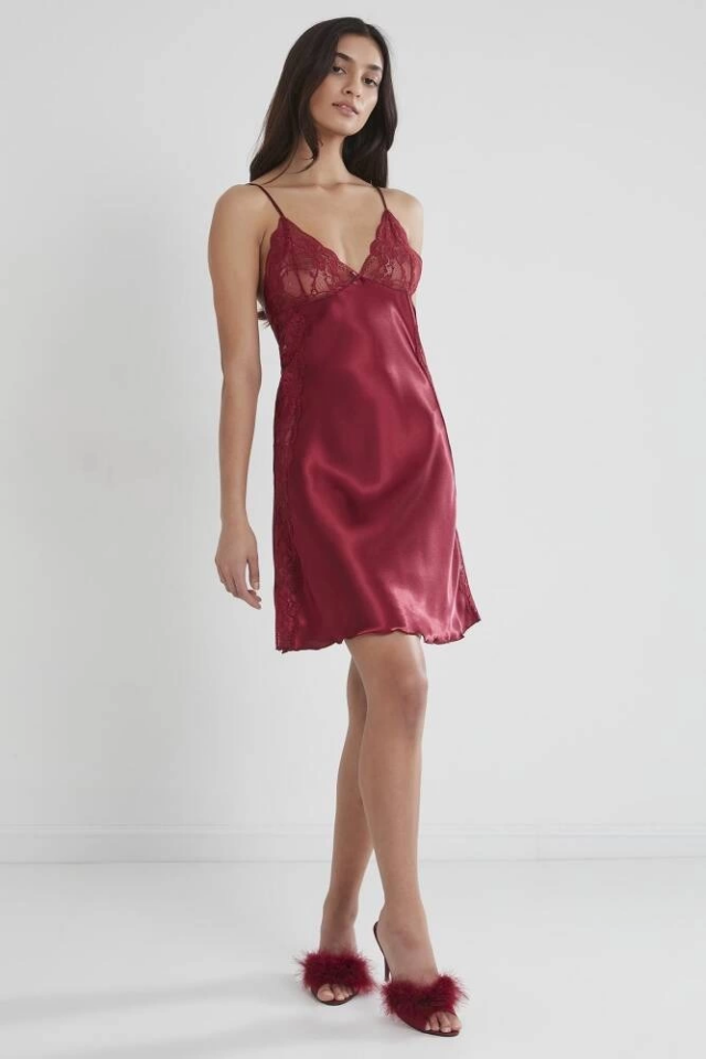 Pierre Cardin 624 Bayan Battal Kısa Saten Gecelik