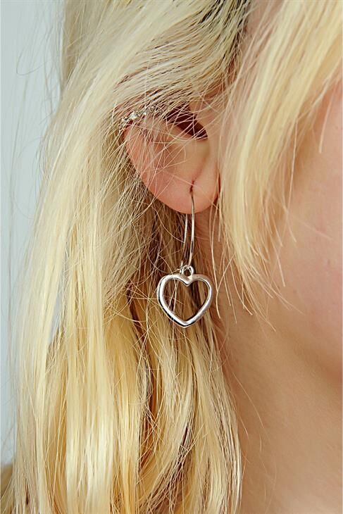 Kalp Tasarımlı 2li Zincirli Kolye Küpe ve Bileklik Takımı