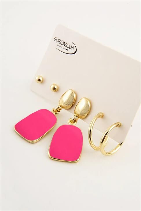 Sedefli Mineli Özel Tasarımlı Vidalı Küpe