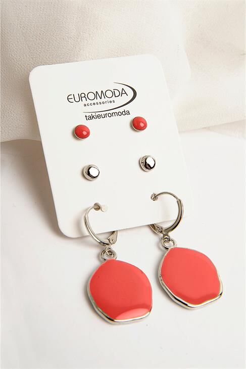 Mineli Özel Tasarımlı Top Küpeli Rengarek Sallantılı Küpeler