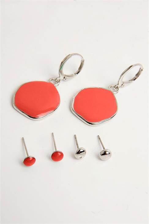 Mineli Özel Tasarımlı Top Küpeli Rengarek Sallantılı Küpeler