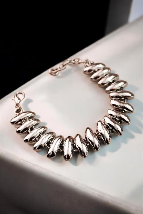 Gold ve Gümüş Renkleri Sade Taşsız Klipsli Bileklik