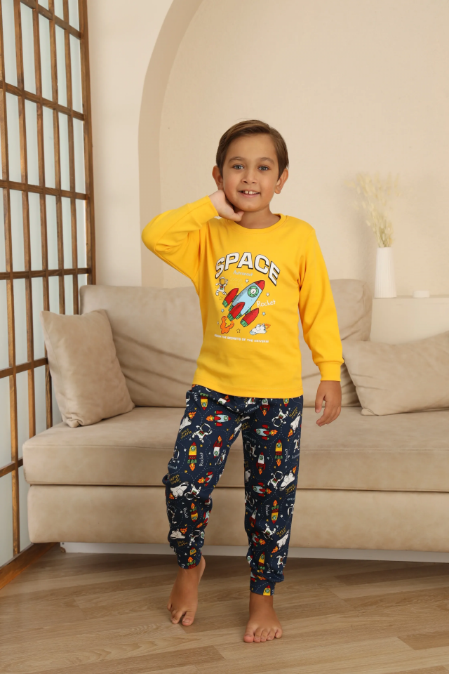 Kapitex 7114 Erkek Çocuk Uzun Kol Pijama Takımı