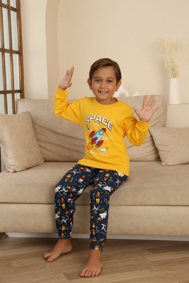 Kapitex 7114 Erkek Çocuk Uzun Kol Pijama Takımı
