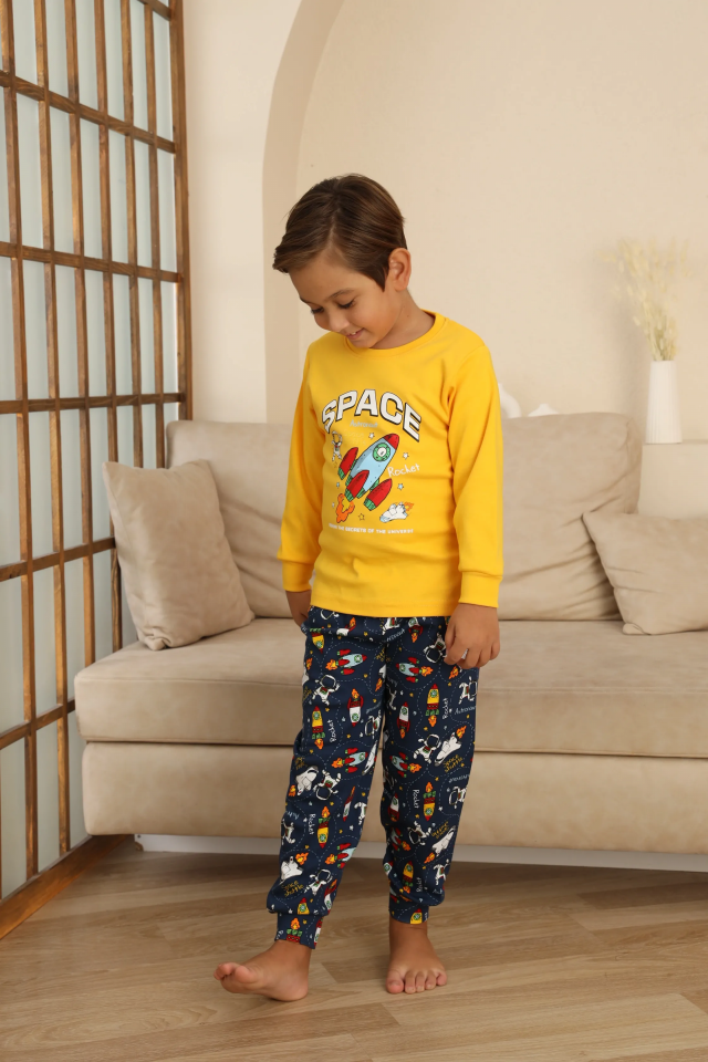 Kapitex 7114 Erkek Çocuk Uzun Kol Pijama Takımı