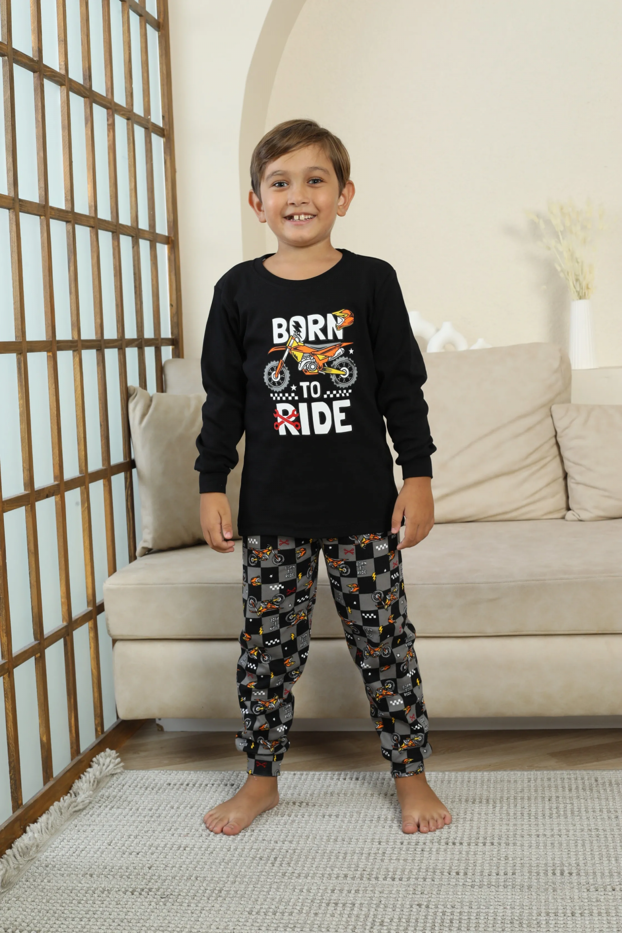 Kapitex 7101 Erkek Çocuk Uzun Kol Pijama Takımı