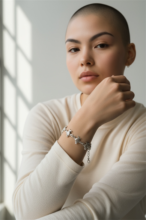 ÖZEL BALIK TASARIMLI İNCİLİ GÜMÜŞ KAPLAMA ZİNCİR BİLEKLİK