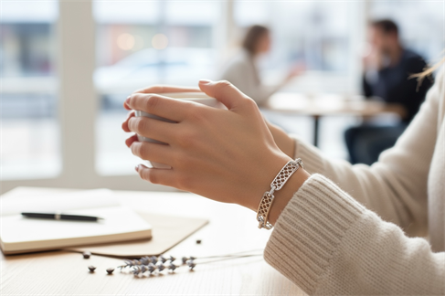 ÖZEL TASARIMLI GÜMÜŞ KAPLAMALI ZİNCİR BİLEKLİK