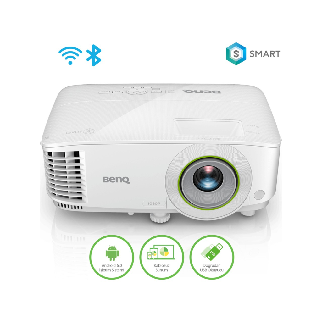 BENQ EW600, 3600 ANSI, 1280x800 WXGA, 1xHDMI, VGA, USB Okuyucu, DLP, Kablosuz Wireless, Android, SMART, Projeksiyon