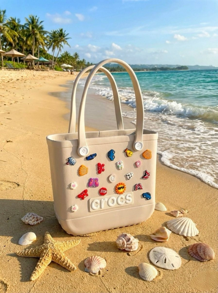 Crocs Stil Jibbitzli Kadın Plaj Çantası