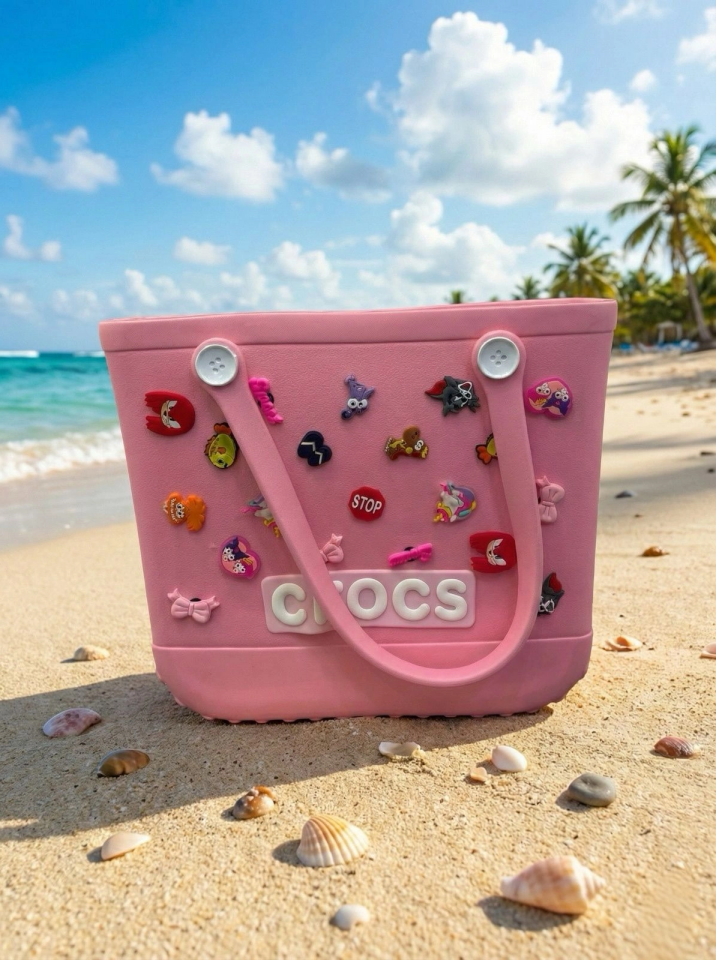 Crocs Stil Jibbitzli Kadın Plaj Çantası