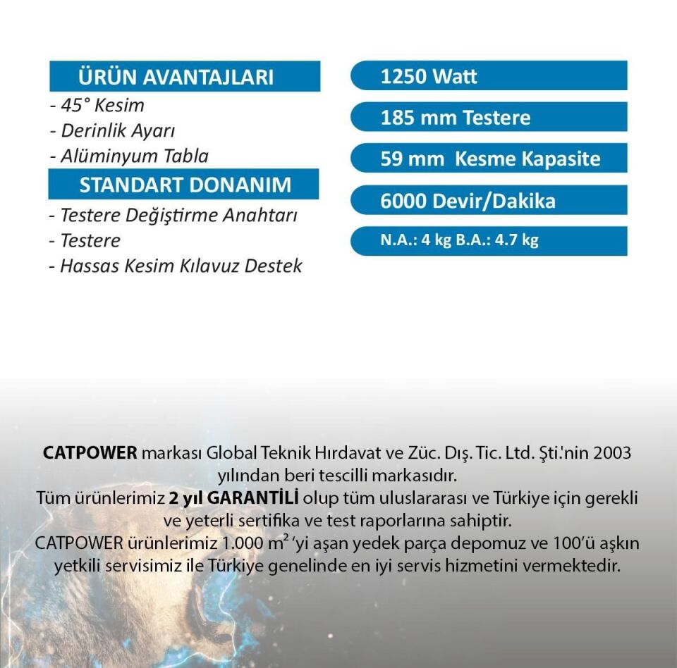 Catpower 1207 Daire Testere 185 Mm 1250 Watt