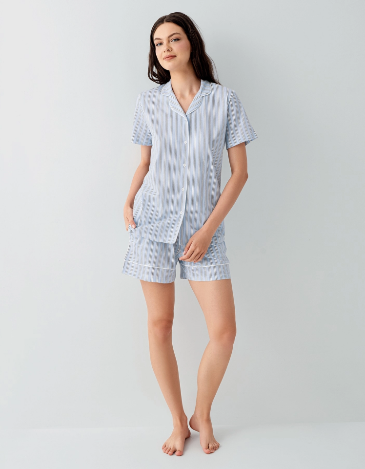 Arnetta 3601-S Kadın Gömlek Pijama Şort Takım