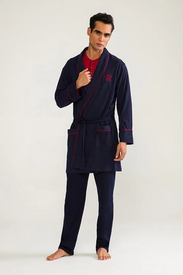 D'S Damat 03000 5'li Robdöşambr Erkek Damat Pijama Seti