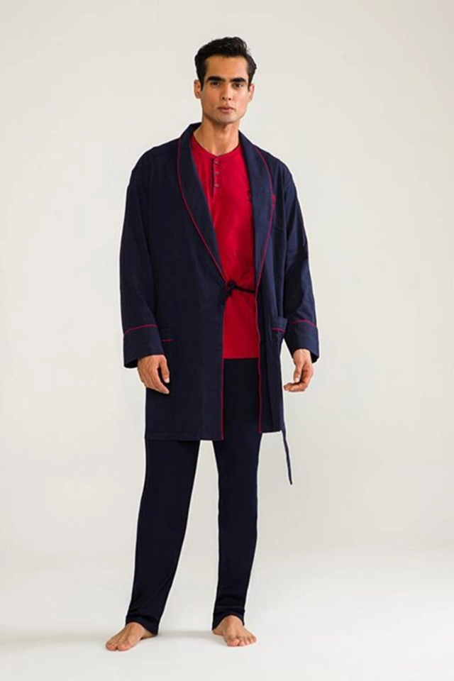 D'S Damat 03000 5'li Robdöşambr Erkek Damat Pijama Seti