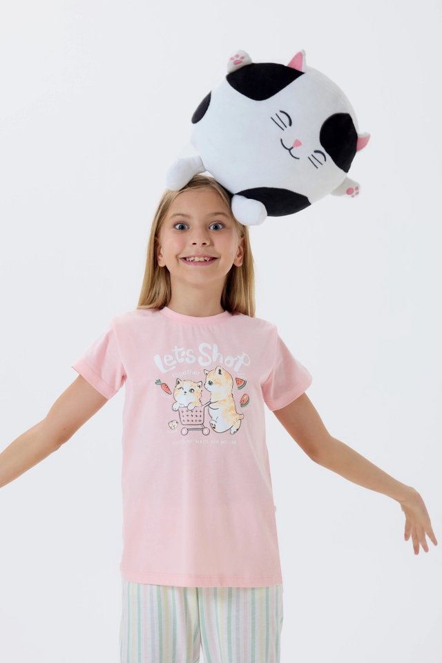 Arnetta 3571-G Kız Çocuk Kısa Kol Pijama Takımı