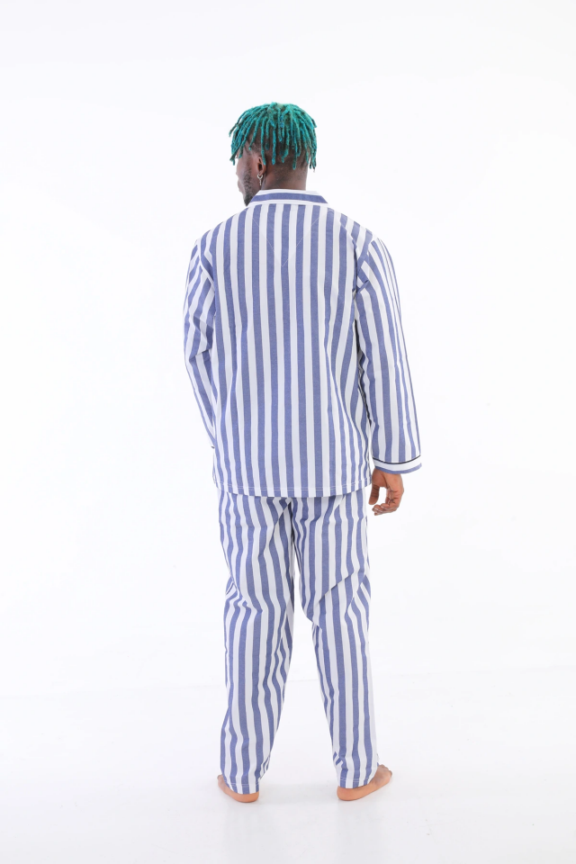 Kocabey 4007 Uzun Kol Çizgili Gaffur Erkek Pijama Takım