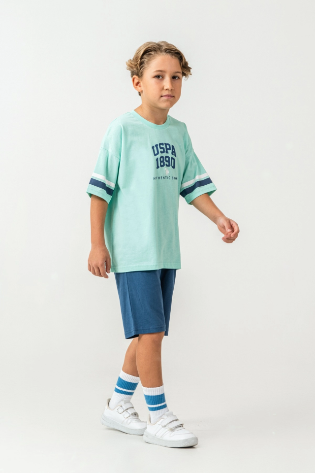 US Polo 2414-4 Erkek Çocuk Bermuda Takım