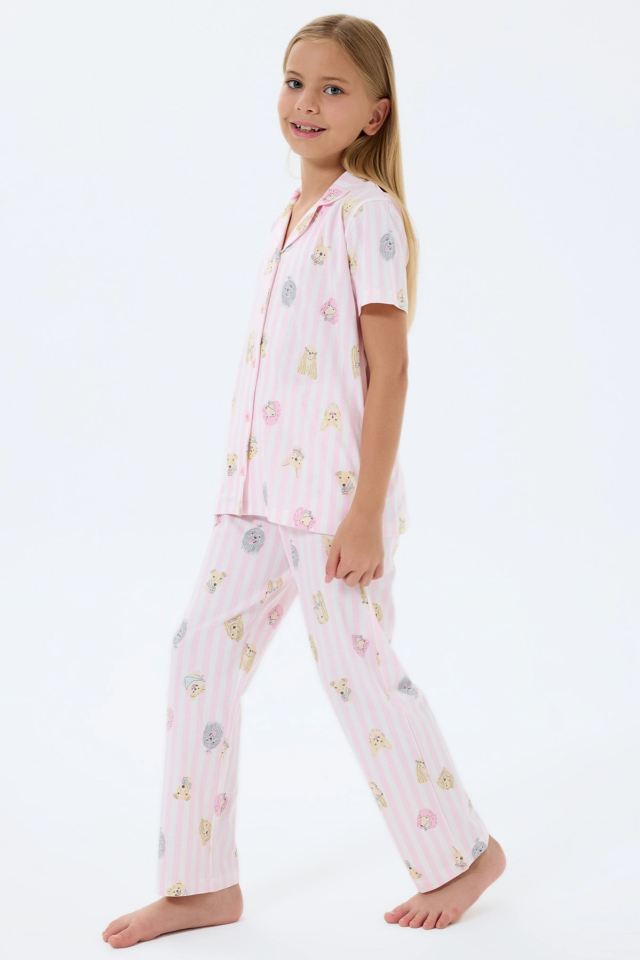 RolyPoly 3809-G Kız Çocuk Gömlek Pijama Takım