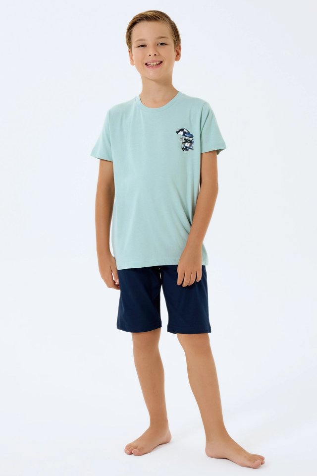 RolyPoly 3813-G Erkek Çocuk Kısa Kol Pijama Takımı