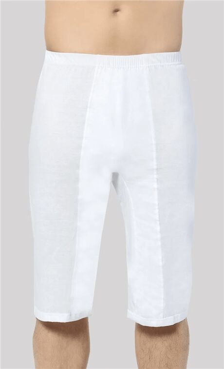 Erkek Beyaz Osmanlı Donu Uzun Paçalı Boxer Külot (%100 PAMUK)