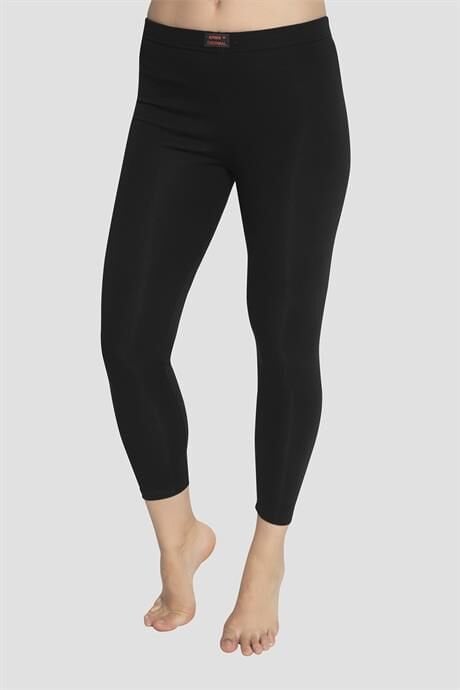 Kadın Termal Tayt Siyah İçi Şardonlu Sıcak Tutan Kışlık