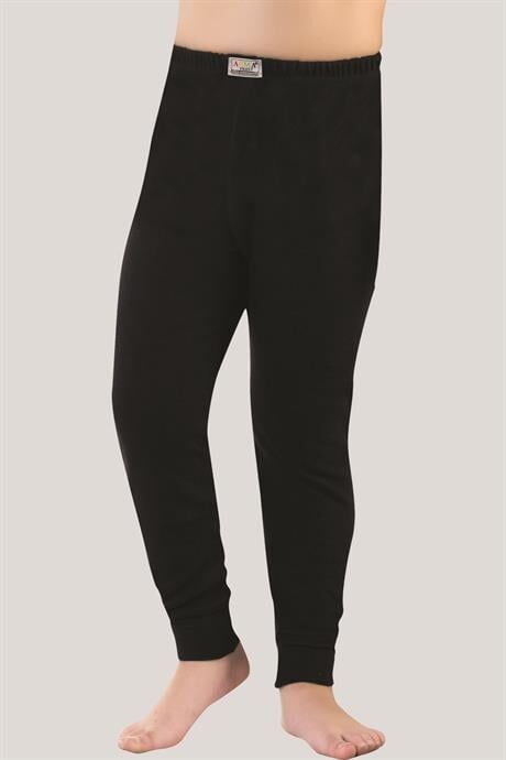 Siyah Erkek Çocuk Esnek Termal Kışlık Tayt