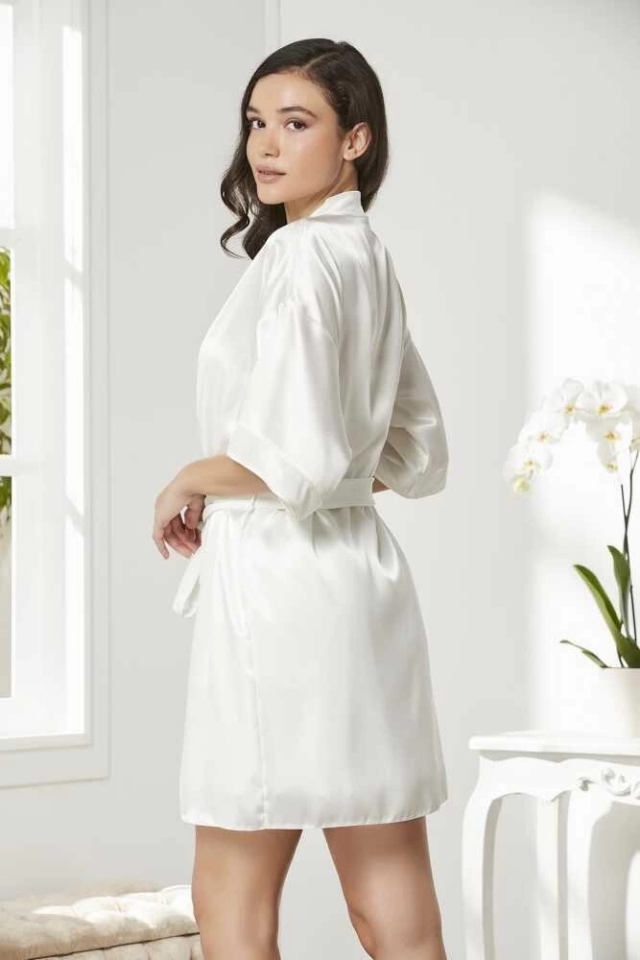 Pierre Cardin 4045 Kadife Saten Dantelli Gecelik ve Sabahlık Takımı